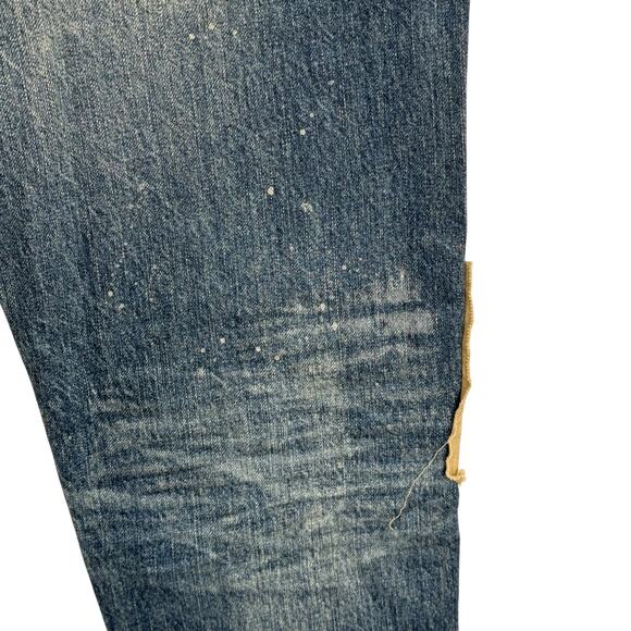 Adriano Goldschmied Patched Slouchy Jean SZ 27 Ex Boyfriend Slim Thrashed Blue - Picture 9 of 16
